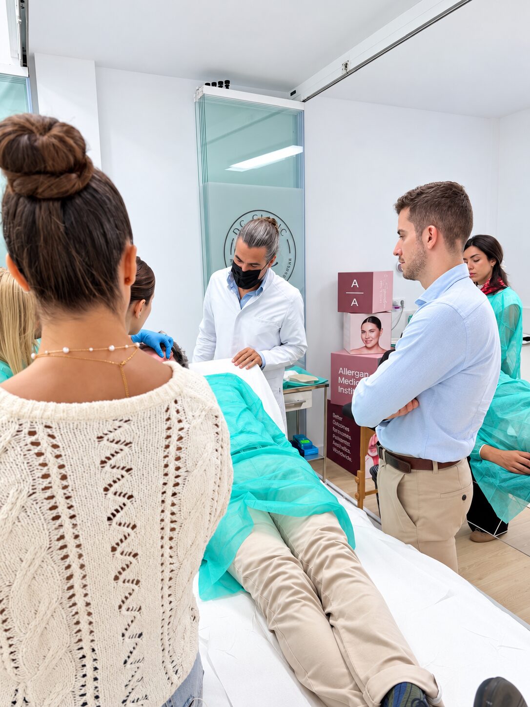 Alumnos observando una práctica real durante la formación en DC Clinic